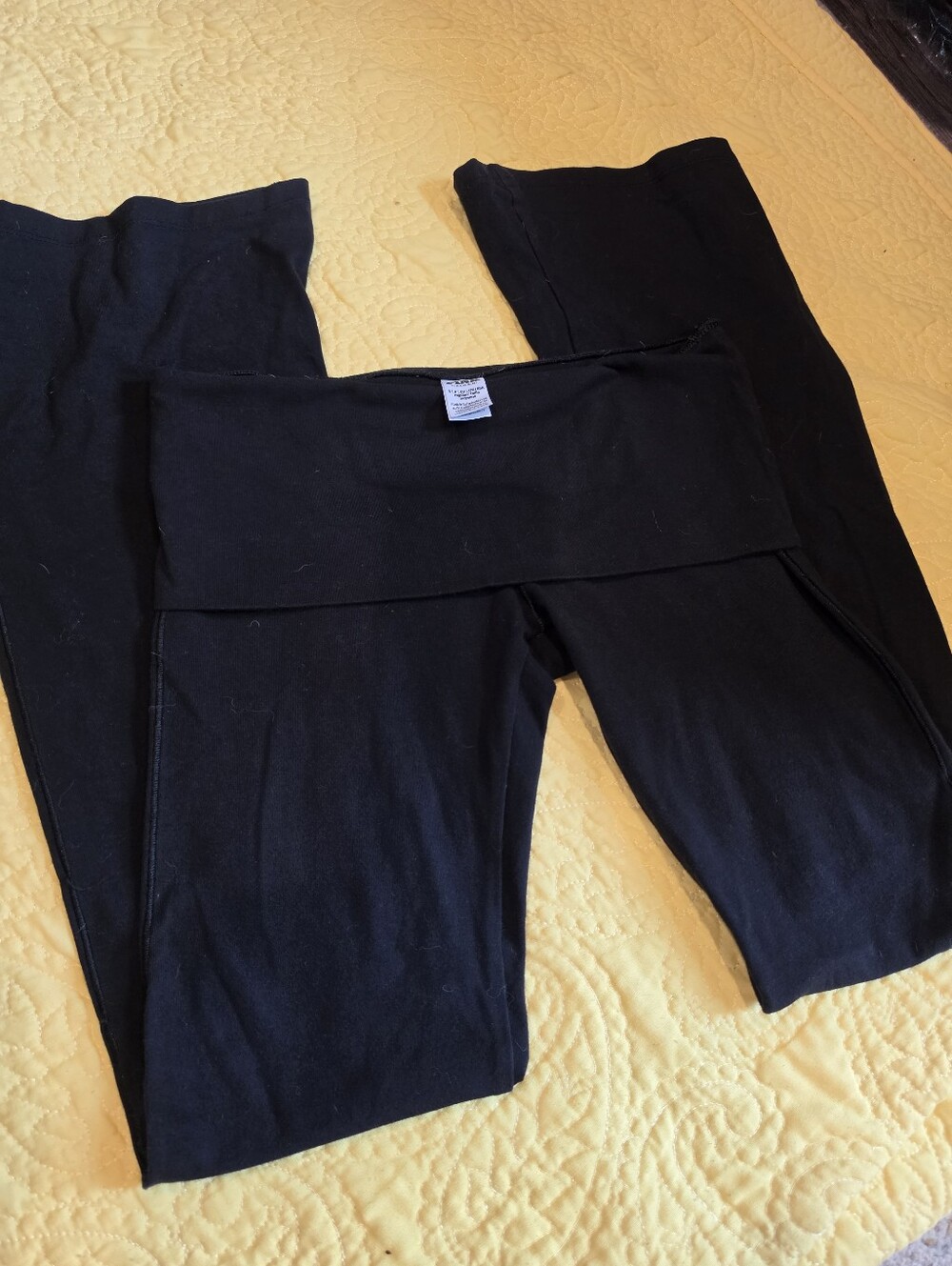Y2k Victorias Secret Pink  Black Foldover Leggings Yoga Small S Work Out Pants
